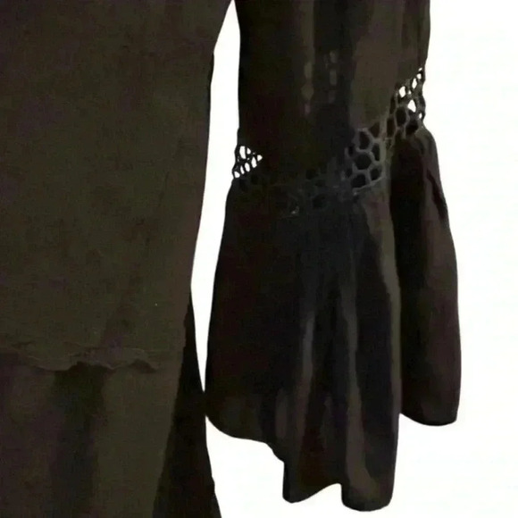 RAVIYA Women's Black Tiered Kimono Coatigan Size M Long Sleeve Casual - Picture 6 of 11